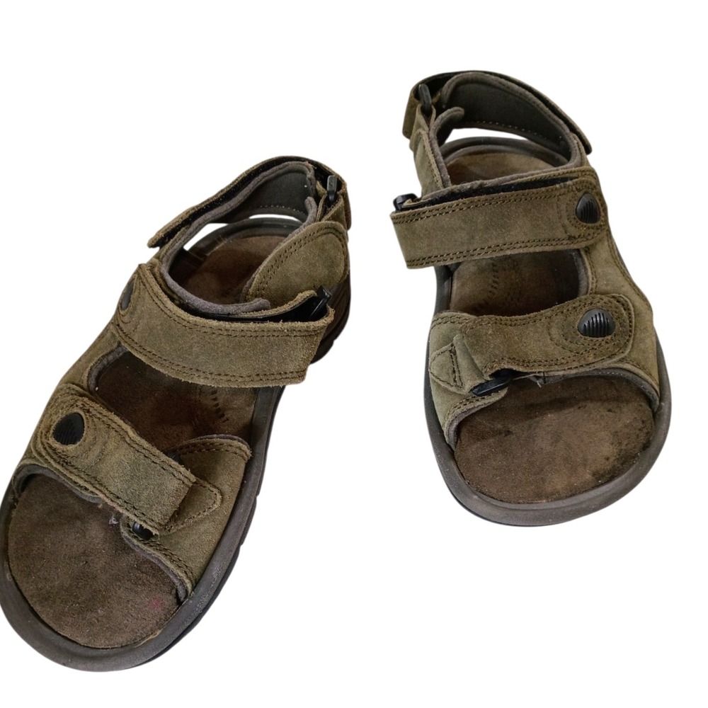 Canyon River Blues Womens Olive Green Suede Sport Sandals Adjustable Straps 7M